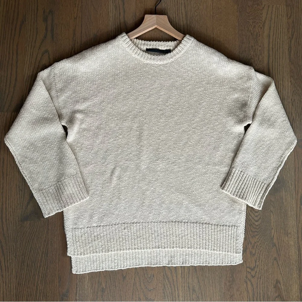 NWOT Jenni Kayne Cotton Boyfriend Sweater in Ivory Size Medium - Picture 1 of 7